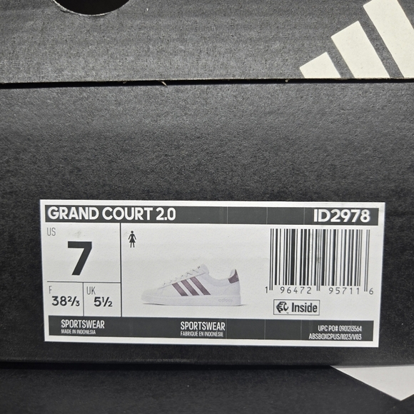 New Adidas Grand Court 2.0 White Brown ID2978 Women\'s Shoes Size 7
